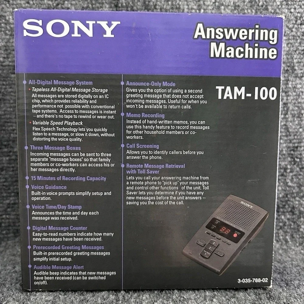 Sony TAM 100 Answering Machine